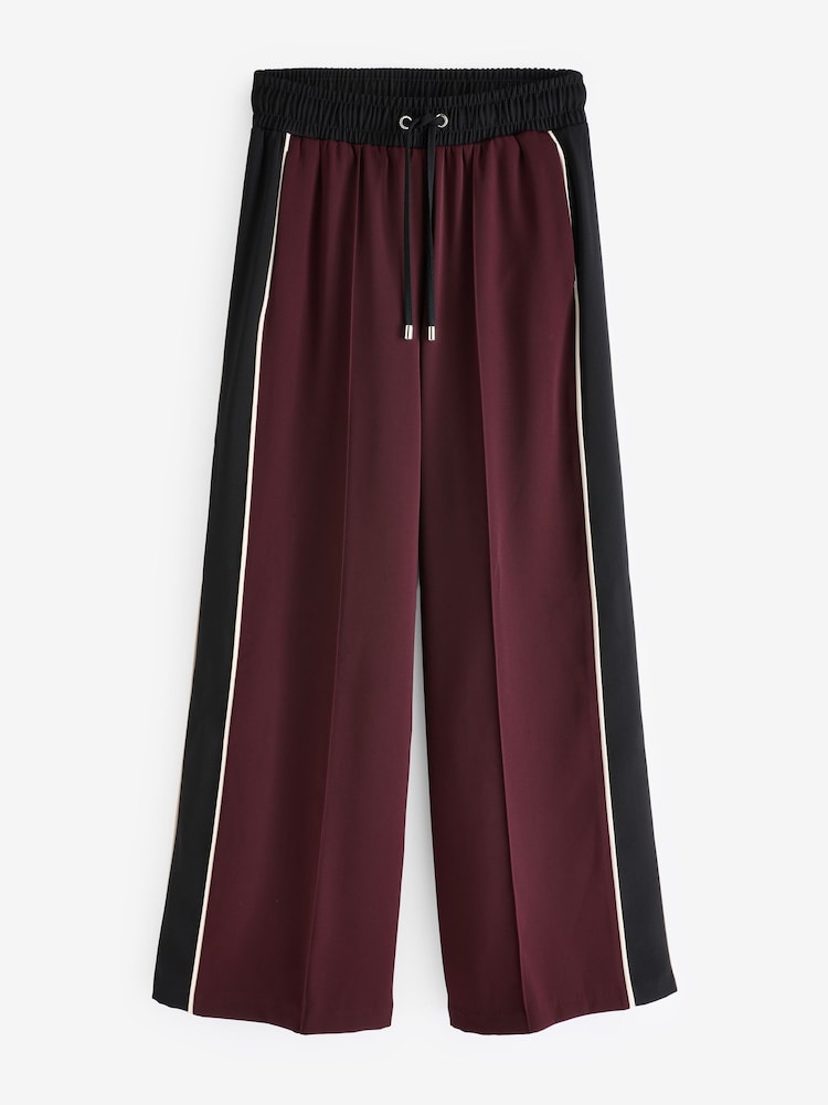 Burgundy Red Side Stripe Track Trousers - Image 4 of 4