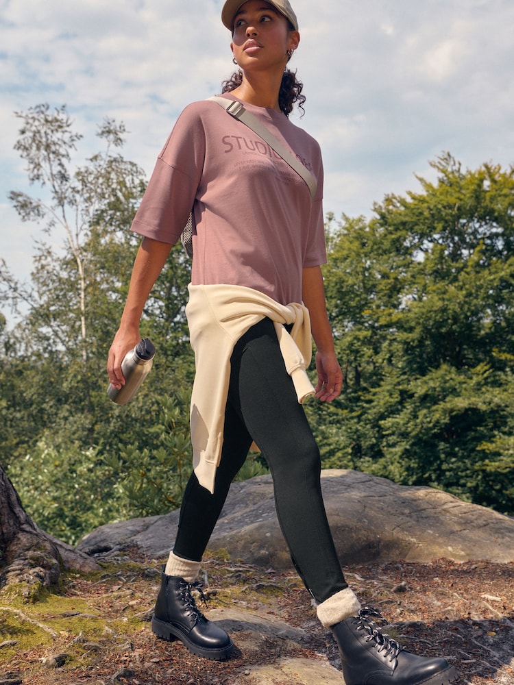 Black Elements Fleece Lined Leggings - Image 2 of 8