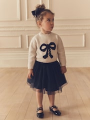 Ecru - Schleifen-Pullover und Rock im Set (3 Monate bis 7 Jahre) - Bild 1 von 11