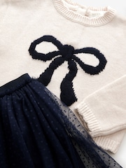 Ecru - Schleifen-Pullover und Rock im Set (3 Monate bis 7 Jahre) - Bild 10 von 11
