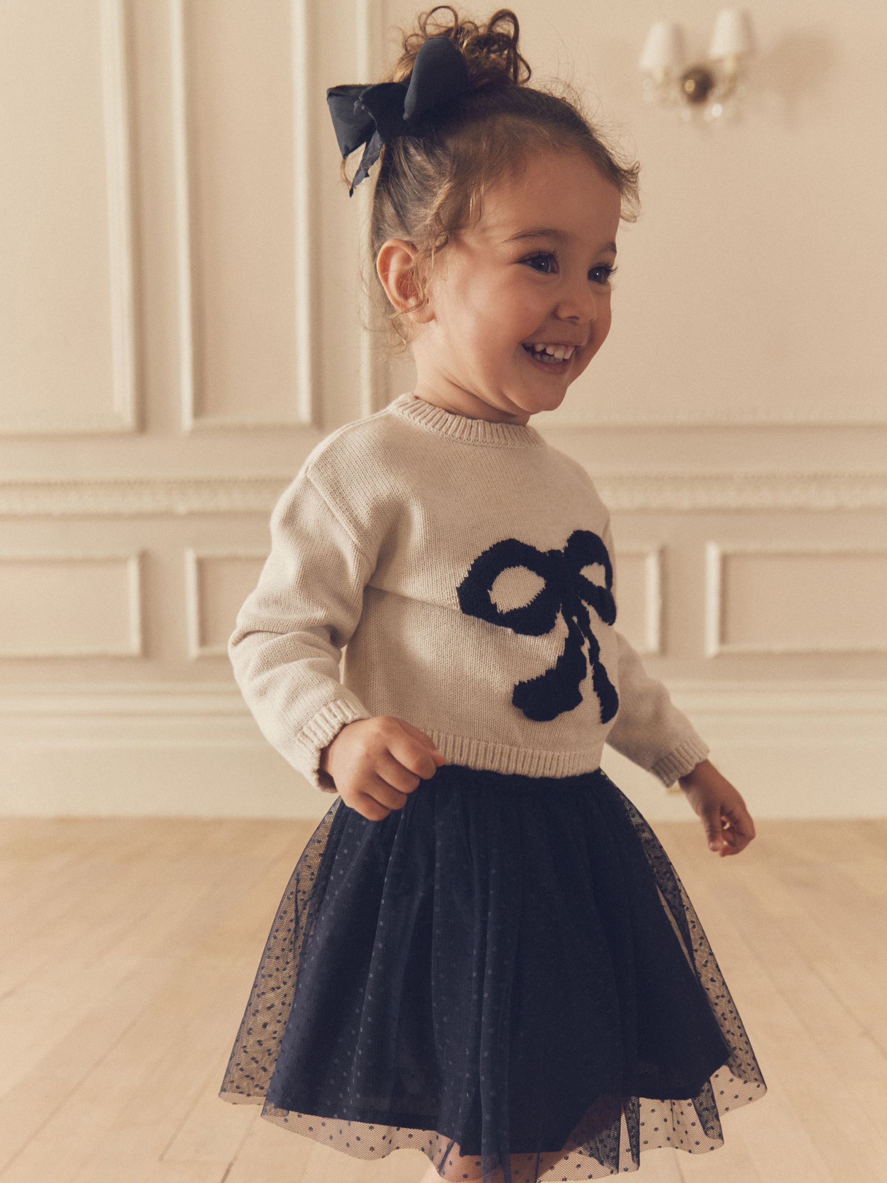 Buy Ecru Bow Jumper & Skirt Set (3mths-7yrs) from Next Luxembourg