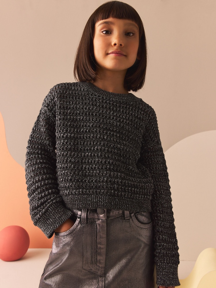 Charcoal Grey Metallic Jumper (3-16yrs) - Image 1 of 8
