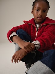 Red Zip Neck Jumper (3-16yrs) - Image 5 of 9