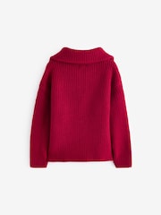 Red Zip Neck Jumper (3-16yrs) - Image 7 of 9