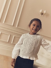 Grey 100% Cotton Mock Layer Knit Jumper (3mths-7yrs) - Image 2 of 7
