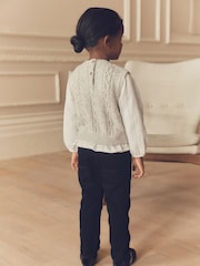 Grey 100% Cotton Mock Layer Knit Jumper (3mths-7yrs) - Image 3 of 7