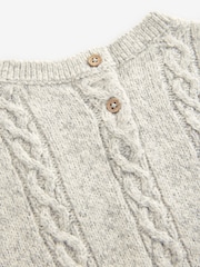 Grey 100% Cotton Mock Layer Knit Jumper (3mths-7yrs) - Image 6 of 7