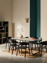 MADE.COM Grey Dwyer Ceramic Marble 6 Seater Fixed Dining Table - Image 1 of 6