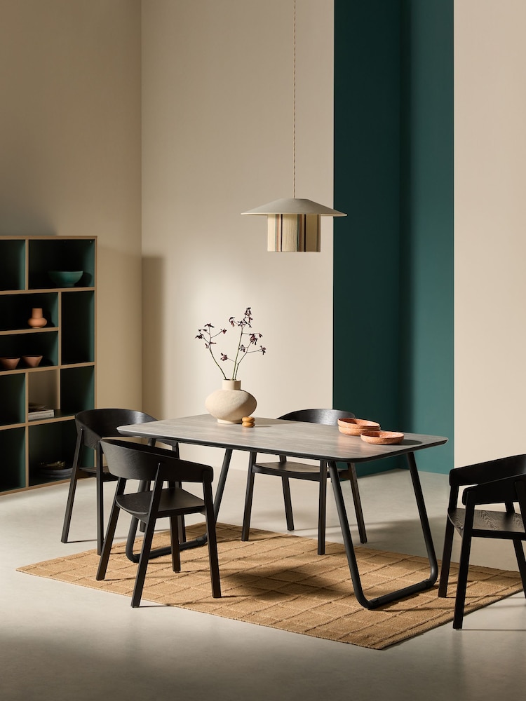 MADE.COM Grey Dwyer Ceramic Marble 6 Seater Fixed Dining Table - Image 2 of 6