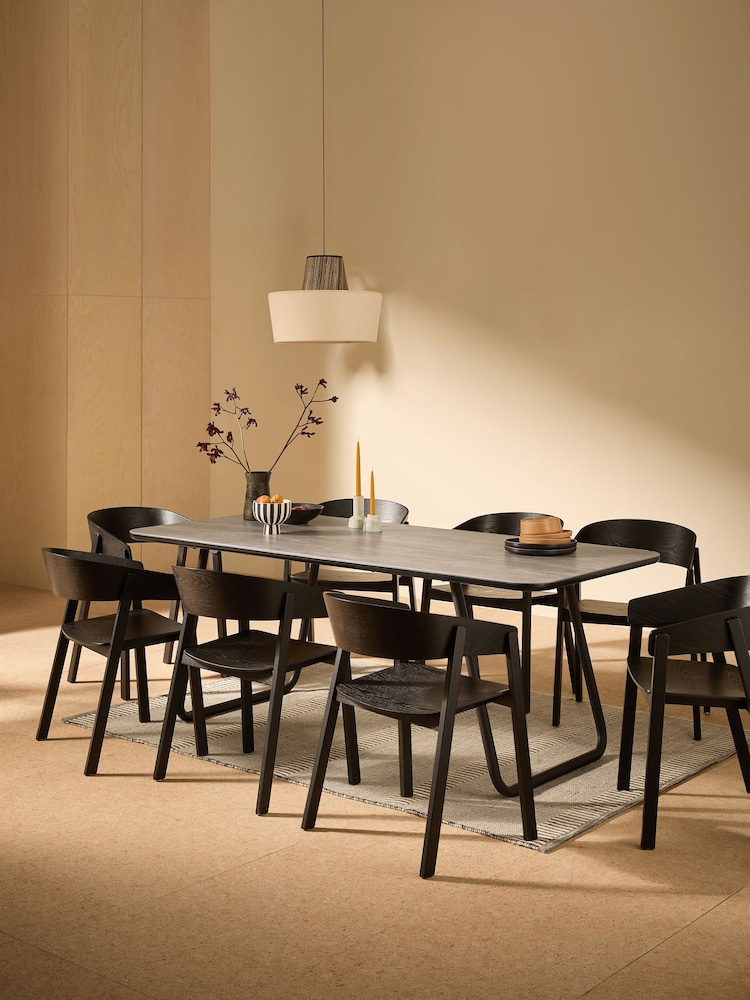 MADE.COM Grey Dwyer Ceramic Marble 8 Seater Fixed Dining Table - Image 2 of 6