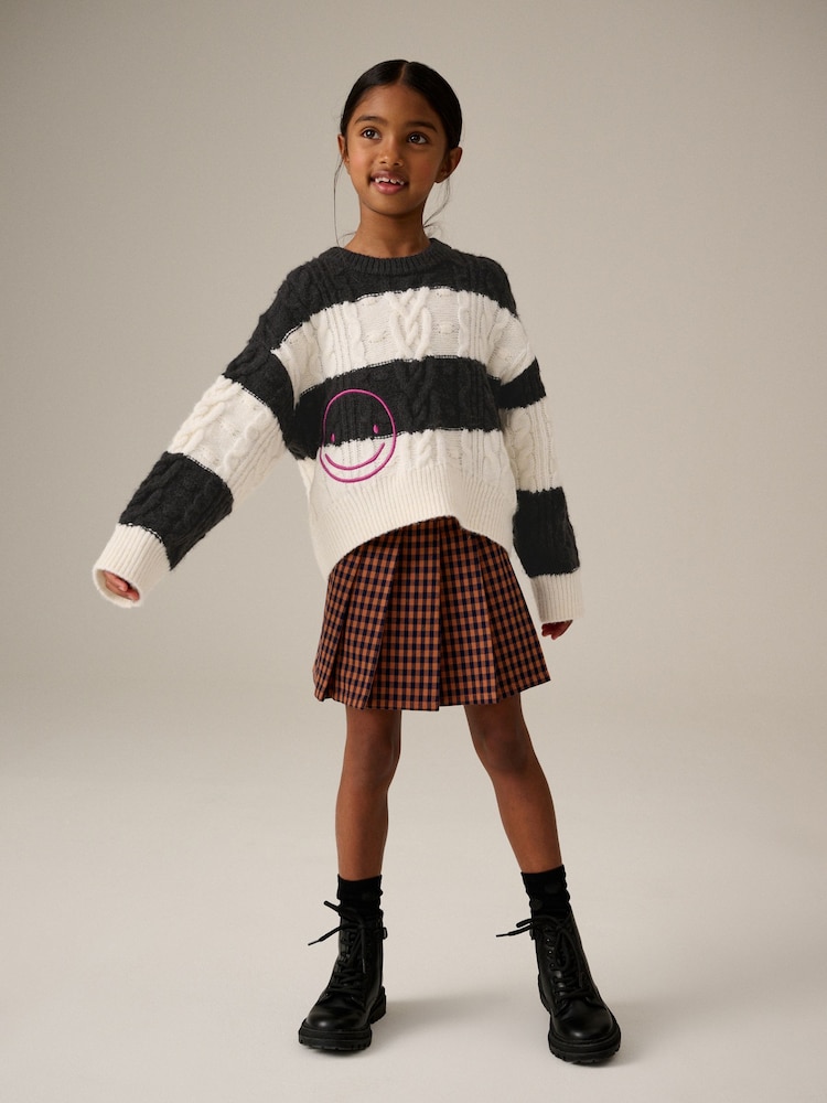 Black/White Cable Boxy Jumper (3-16yrs) - Image 2 of 8