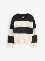 Black/White Cable Boxy Jumper (3-16yrs) - Image 5 of 8