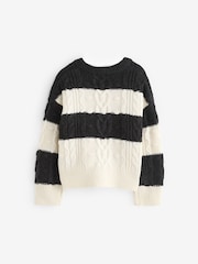 Black/White Cable Boxy Jumper (3-16yrs) - Image 6 of 8