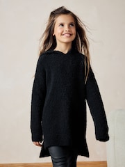 Black Hooded Jumper Dress (3-16yrs) - Image 1 of 8