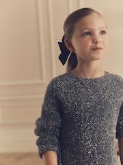 Charcoal Grey Sparkle Jumper Dress (3-16yrs) - Image 3 of 3