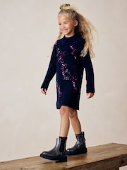 Navy Sequin Jumper Dress (3-16yrs) - Image 1 of 7