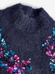 Navy Sequin Jumper Dress (3-16yrs) - Image 6 of 7