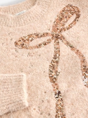Ecru Bow Sequin Jumper Dress (3-16yrs) - Image 3 of 9