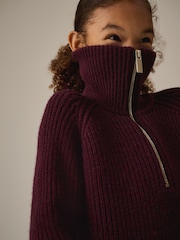 Burgundy Zip Jumper Dress (3-16yrs) - Image 3 of 7