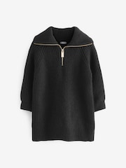Black Zip Jumper Dress (3-16yrs) - Image 6 of 9