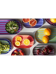 Present Time Cobalt Blue Soft Purple Tray Animado Oval Large Plate - Image 1 of 4