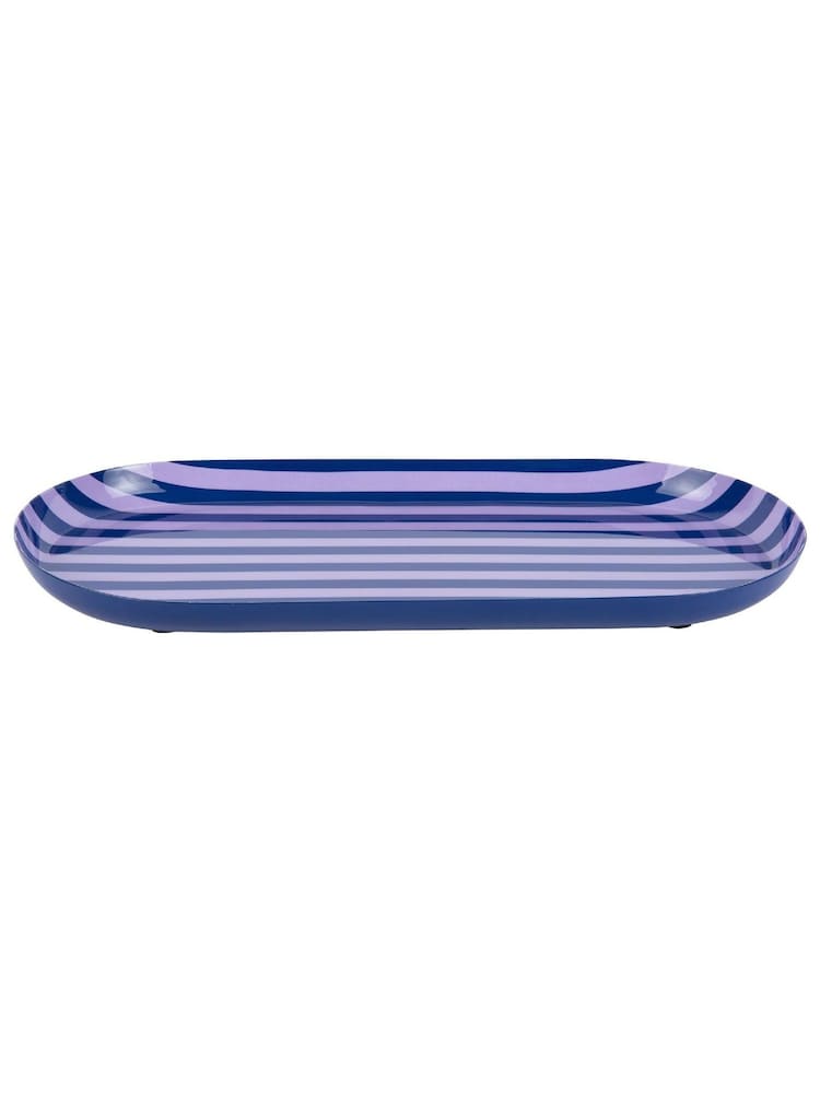 Present Time Cobalt Blue Soft Purple Tray Animado Oval Large Plate - Image 2 of 4 Present Time Cobalt Blue Soft Purple Tray Animado Oval Large Plate - Image 2 of 4