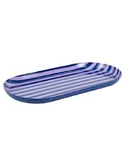 Present Time Cobalt Blue Soft Purple Tray Animado Oval Large Plate - Image 3 of 4