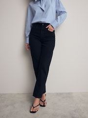 Black 100% Cotton Column Mom Jeans - Image 2 of 8