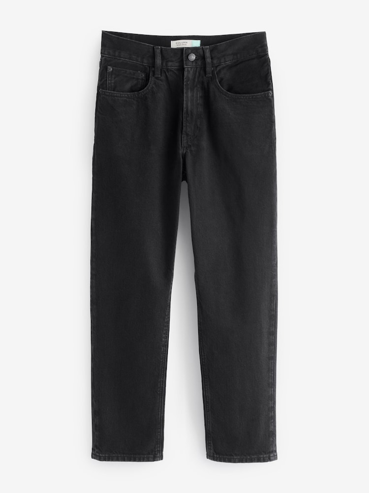 Black 100% Cotton Column Mom Jeans - Image 5 of 8