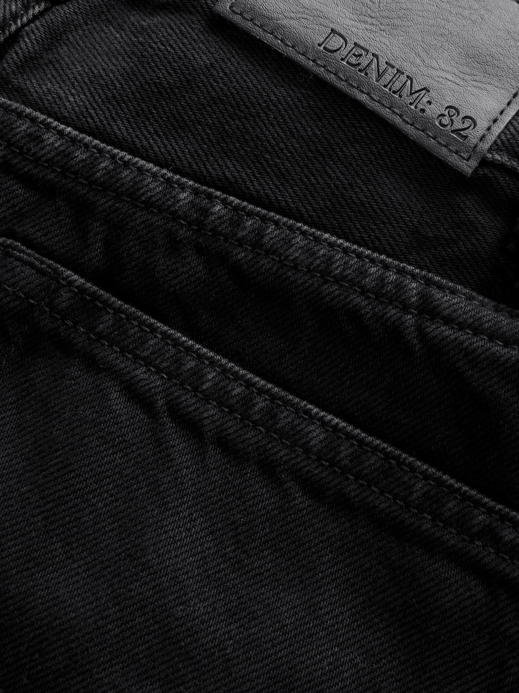 Black 100% Cotton Column Mom Jeans - Image 7 of 8