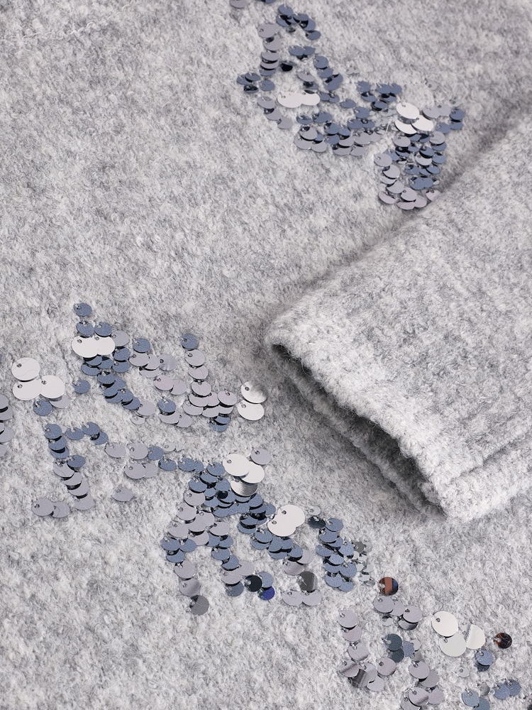 Grey Sequin Jumper Dress (3-16yrs) - Image 7 of 7
