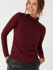 FatFace Red Selina Floral Dot Top - Image 1 of 1