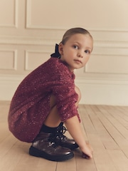Berry Pink Sparkle Jumper Dress (3-16yrs) - Image 2 of 7