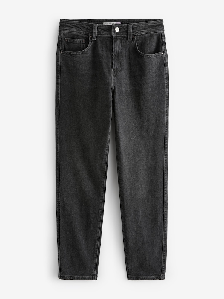 Noir lavé - Jean stretch Mom Comfort - Image 6 of 7