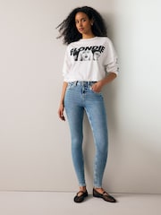 Denim Mid Blue Super Soft Skinny Jeans - Image 1 of 7