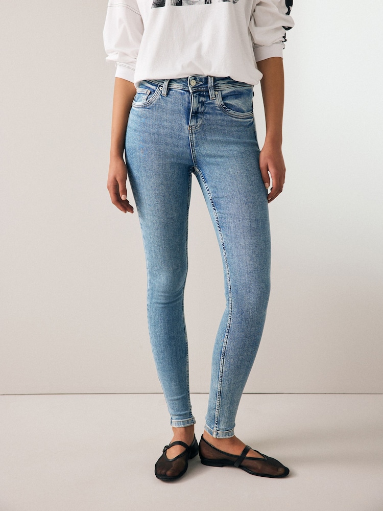 Denim Mid Blue Super Soft Skinny Jeans - Image 2 of 7
