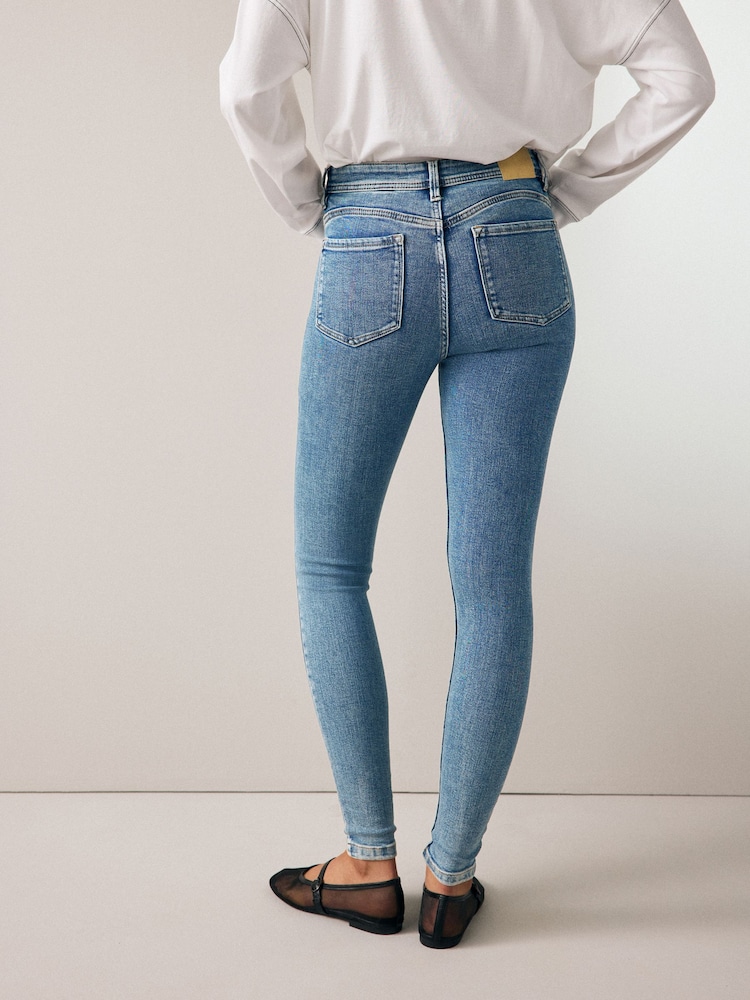 Denim Mid Blue Super Soft Skinny Jeans - Image 3 of 7