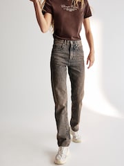 Brown Tinted 100% Cotton Rigid Straight Leg Jeans - Image 3 of 8