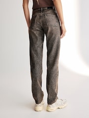 Brown Tinted 100% Cotton Rigid Straight Leg Jeans - Image 4 of 8