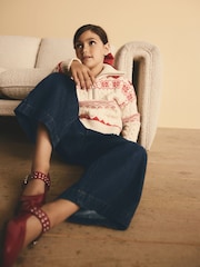 Red Fairisle Pattern Zip Neck Jumper (3-16yrs) - Image 2 of 6