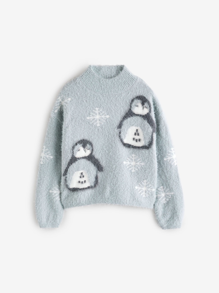 Buy Grey Christmas Penguin Jumper (3-16yrs) from Next Oman