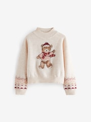 Ecru Christmas Bear Jumper (3-16yrs) - Image 5 of 7