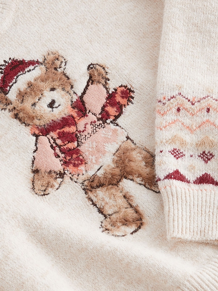Ecru Christmas Bear Jumper (3-16yrs) - Image 7 of 7
