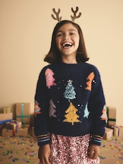 Blue Christmas Tree Jumper (3-16yrs) - Image 1 of 3