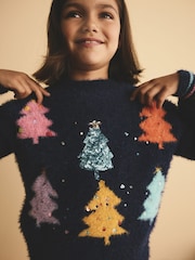 Blue Christmas Tree Jumper (3-16yrs) - Image 3 of 3