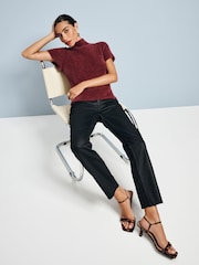 Black Coated Slim Straight Jeans - Image 3 of 7