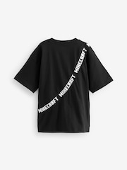 Black Licensed Minecraft Bag T-Shirt (3-16yrs) - Image 4 of 5