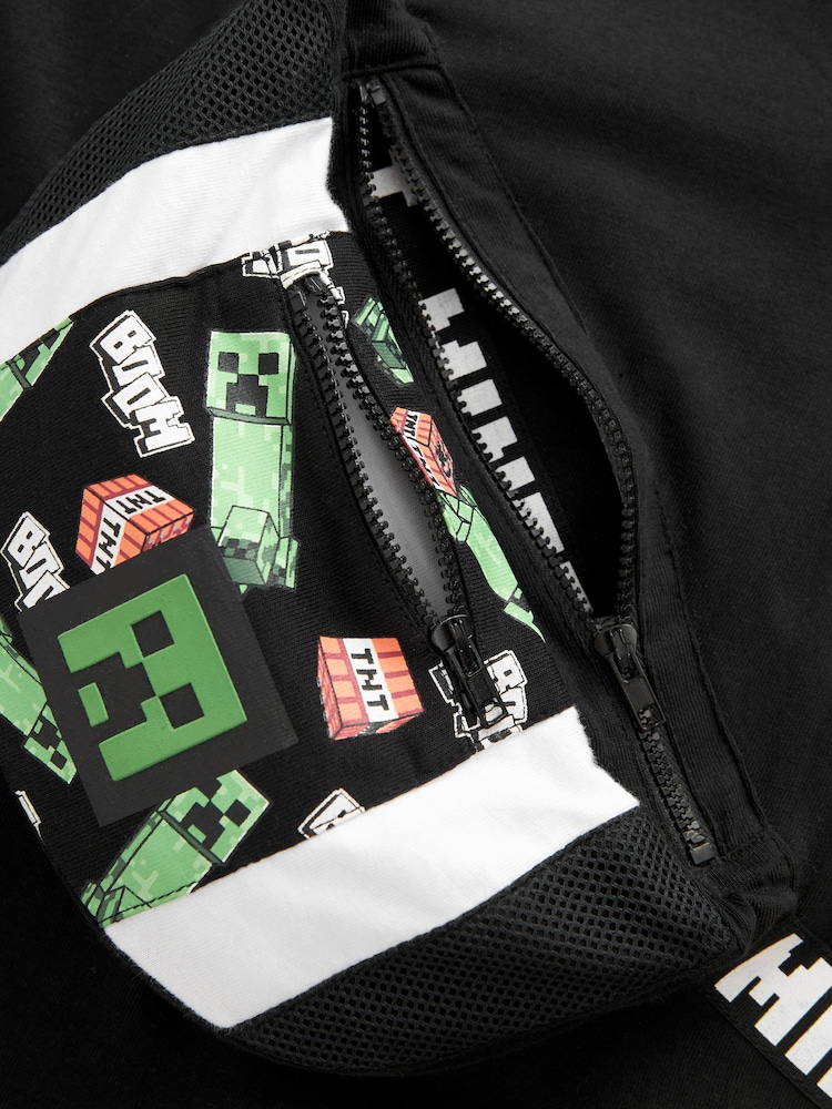 Black Licensed Minecraft Bag T-Shirt (3-16yrs) - Image 5 of 5