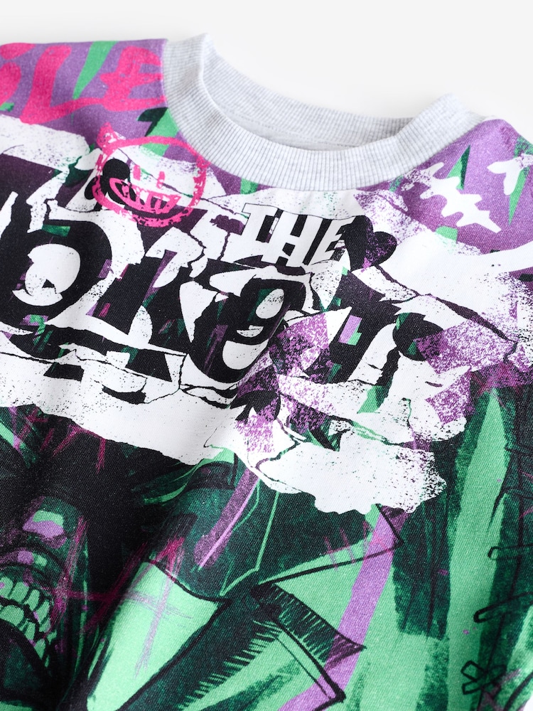 Purple Licensed The Joker 100% Cotton T-Shirt (3-16yrs) - Image 3 of 3
