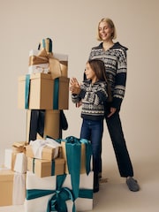 Black/White Matching Family Kids Christmas Fairisle Pattern Jumper (3-16yrs) - Image 3 of 9